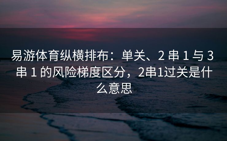 易游体育纵横排布：单关、2 串 1 与 3 的风险梯度区分，2串1过关是什么意思  第2张